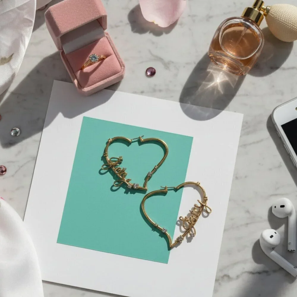 Juicy Couture Gold Heart Hoop Earrings Y2K Jewelry